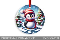 Cute Penguin Sublimation. Cute Penguin Christmas Ornament Product Image 1
