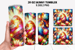 Skinny Tumbler 20oz Wrap Design, Easter Tumbler PNG Design Product Image 1