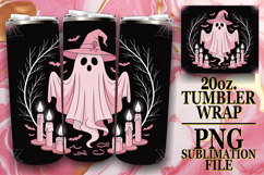 Lively Sublimation 20oz tumbler wrap, Ghost Cancer Product Image 1