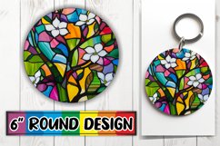 Colorful Round Design Stained Glass Tree Product Image 1