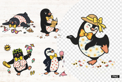 Summer Funny Penguin Clipart Product Image 1