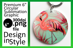 Dynamic Round Design PNG Keychain , Flamingo Product Image 1