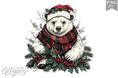 Christmas Bear Clipart Design - High Quality 300 Dpi Product Image 1