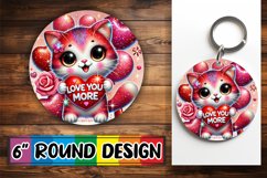 Joyful Circle Coasters Sublimation, Valentines Product Image 1