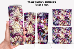 Flower Skinny Tumbler 20oz Wrap Design, Flowers Tumble PNG Product Image 1