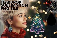 Playful teardrop EARRINGS Art, Neon Xmas Product Image 1