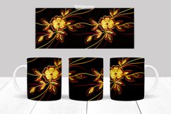 Floral Ornamental Mug Wrap Sublimation Design 15 oz Product Image 4