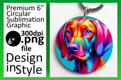 Trendy Round Design Sublimation Artwork , Dog Product Image 1