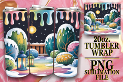 Joyful smiles 20oz tumbler wrap, Winter Product Image 1