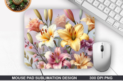 Flowers Mouse Pad Sublimation, Spring Mouse Pad PNG Design Product Image 1