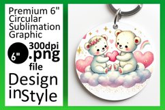 Bright Round Design Sublimation Template , Valentine Bear Product Image 1
