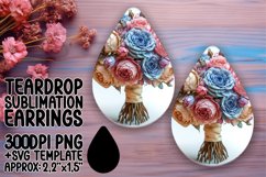 Springtime Floral Print Teardrop Earrings: Sublimation Whims Product Image 1