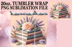 Cozy dreams 20oz tumbler wrap, Book and flower Product Image 1