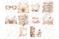 Cozy Book Lover Clipart PNG, Reading Aesthetic Graphics Product Image 3
