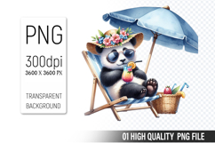 Summer Animals Clipart PNG Bundle, Watercolor Animals PNG Product Image 17