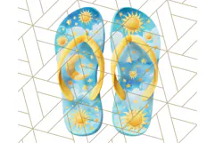 Sky Blue and Sunshine Yellow Summer Clipart PNG, Tropical Product Image 4