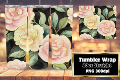 RICH 20oz Tumbler PNG Design , Flower Pattern Product Image 1