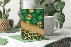 Shamrock and Gold Texture Greeting Card PNG Sublimation Desi Product Image 1