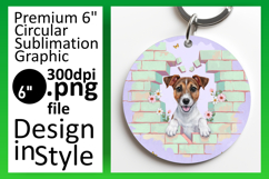 Cute Keychain Round Design Template , Cute Dog Product Image 1