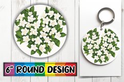 Sublimation Round Design with Spring Heart PNG Product Image 1