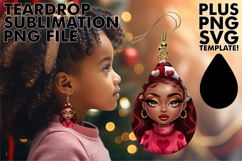 Unique Teardrop Earrings MAGIC, Afro Girl Product Image 1