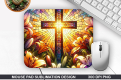 Cross Mouse Pad Sublimation, Easter Mouse Pad PNG Product Image 1