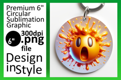 Stylish Round Design Car Coaster PNG , 3D Emoji Product Image 1