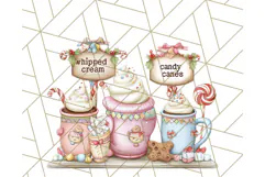 Christmas Sweet Shoppe Clipart PNG, Pastel Bakery Art Product Image 4