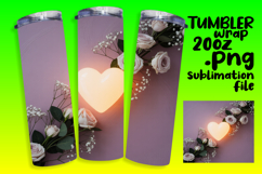 VIBRANT 20oz Tumbler Artwork for Sublimation , 3D Heart Product Image 1