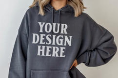 Charcoal Gildan 18500 Hoodie Mockup, G18000 Hoodie Model moc Product Image 1