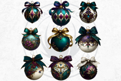 Christmas Jewel Baubles Clipart | Elegant Holiday Ornaments Product Image 10