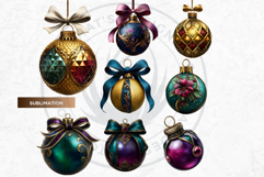 Christmas Jewel Baubles Clipart | Elegant Holiday Ornaments Product Image 11