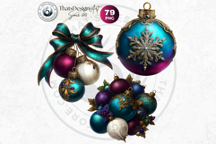 Christmas Jewel Baubles Clipart | Elegant Holiday Ornaments Product Image 14