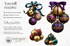 Christmas Jewel Baubles Clipart | Elegant Holiday Ornaments Product Image 2