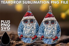 Festive Owl Circle Teardrop Earrings Design Christmas Product Image 1