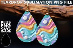 Futuristic Fusion 3D Teardrop Earring Sublimation Product Image 1