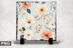Pastel Flowers Square Sublimation Slate Design Product Image 1