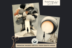 Dark Oniric Dreams Digital Papers for Junk Journal scrapbook Product Image 10