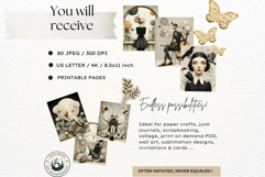 Dark Oniric Dreams Digital Papers for Junk Journal scrapbook Product Image 2