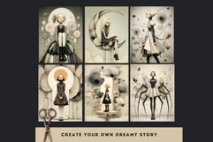 Dark Oniric Dreams Digital Papers for Junk Journal scrapbook Product Image 6