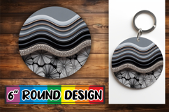 Unique Round Keychain Sublimation, Pattern Product Image 1