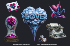 Dreamy Love Assets And Vintage Valentine Graphics Set Product Image 3