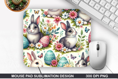 Bunny Mouse Pad Sublimation, Easter Bunny Mouse Pad PNG Product Image 1