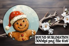 Radiant Circle Sublimation Keychain, Gingerbread Product Image 1