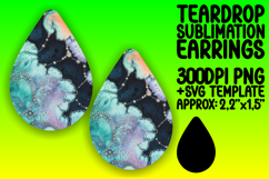 Whimsical Teardrop Design for Earrings PNG , Abstract Patter Product Image 1
