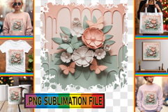 Unique Tote Bag Art Ideas, 3D Flowers Product Image 1