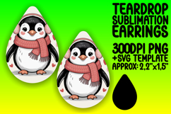 Cute Teardrop Earrings PNG Artwork , Valenines Animals Product Image 1