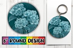 Vibrant Floral Keychain &amp; Car Coaster Sublimation Selection Product Image 1