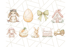 Muted Spring Bunnies PNG ,Watercolor Bunny Clipart Easter Product Image 8