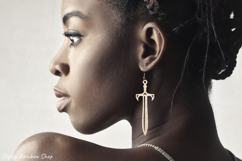 Sword earrings svg bundle, fantasy leather earring template Product Image 3